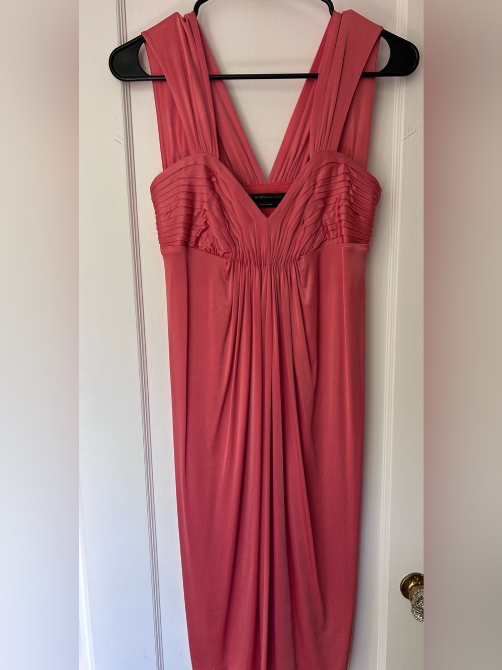 Coral Grecian BCBGMaxAzria Dress